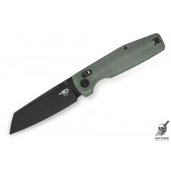 Складной Bestech Slasher сталь D2 Blackwash, рукоять Микарта зеленая