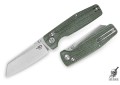 Складной нож Bestech Slasher сталь D2 Stonewash, рукоять Микарта зеленая 