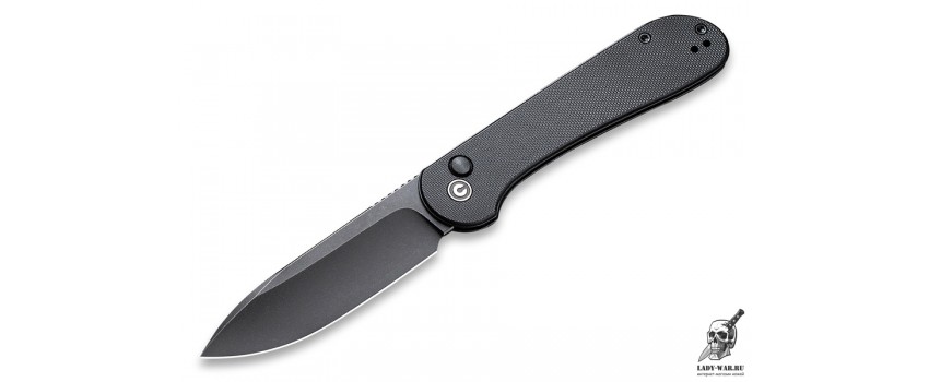 Складной нож CIVIVI Button Lock Elementum Blackwashed Black C2103A 