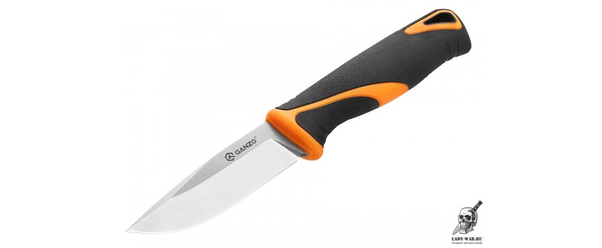 Нож с фиксированным клинком Ганзо (Ganzo) G807-OR (Черно-оранжевый) 