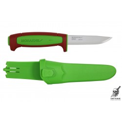 Нож Morakniv Basic 511 лимитированный 2024 углеродистая сталь, пласт. ручка (терракотовая) зеленая вставка