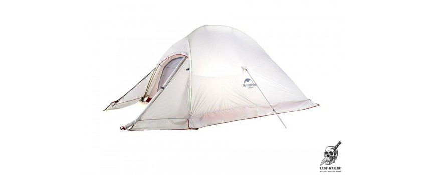 Палатка Naturehike Сloud up 2 20D NH17T001-T двухместная с ковриком, серо-красная 