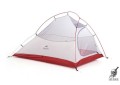 Палатка Naturehike Сloud up 2 20D NH17T001-T двухместная с ковриком, серо-красная 