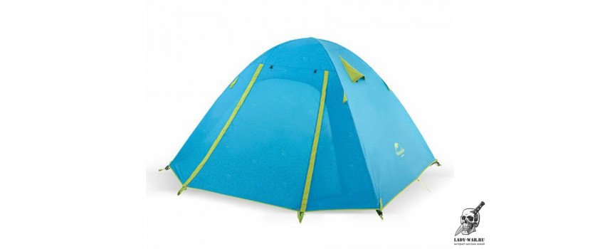Палатка Naturehike 210T65D NH18Z022-P трехместная голубая 