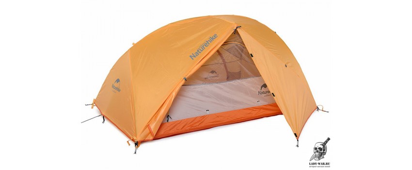 Палатка Naturehike Star-River 2 Updated NH17T012-T 210T сверхлегкая двухместная с ковриком, оранжевая 