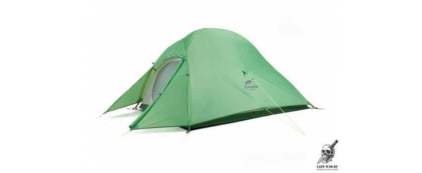 Палатка сверхлегкая Naturehike Сloud Up 1 Updated NH18T010-T, 210T одноместная с ковриком, зеленая 