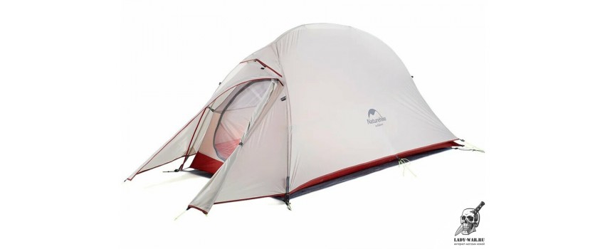 Палатка Naturehike Сloud up 1 NH18T010-T одноместная с ковриком , серо-красная 