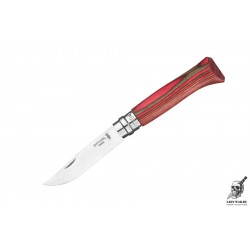 Нож Opinel №08, нержавеющая сталь, ручка из березы - красный