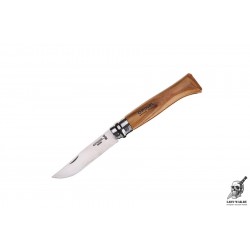 Подарочный нож Opinel №8, нержавеющая сталь, рукоять оливковое дерево, деревянный футляр, чехол
